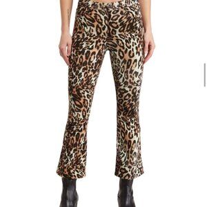 NEW AG Adriano Goldschmied Quinne High Waist Crop Flare Leg Pants Leopard Size26